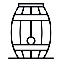 icono de barril de whisky de madera, estilo de esquema vector