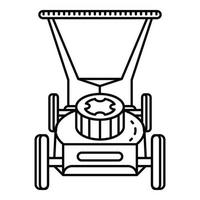 Lawn mower icon, outline style vector