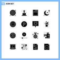 16 Creative Icons Modern Signs and Symbols of power off business basic studies Editable Vector Design Elements