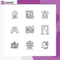 9 Creative Icons Modern Signs and Symbols of agriculture crypto camp coin nature Editable Vector Design Elements