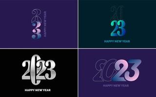 gran conjunto de diseño de texto del logo de feliz año nuevo 2023. Plantilla de diseño de número 2023. colección de símbolos de feliz año nuevo 2023 vector