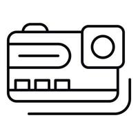 Action camera icon, outline style vector