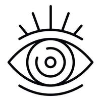 Open eye icon, outline style vector