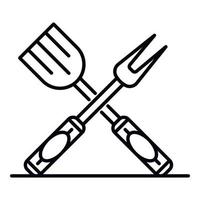 icono de herramienta de cocina, estilo de esquema vector