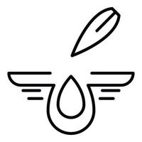 Aloe drop icon, outline style vector