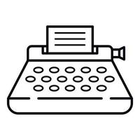 Typewriter icon, outline style vector