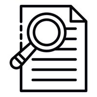 Search by document icon, outline style vector