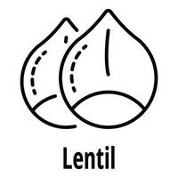 Lentil icon, outline style vector