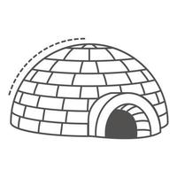 Igloo icon, outline style vector