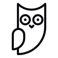 Little owl side view icon, outline style vector