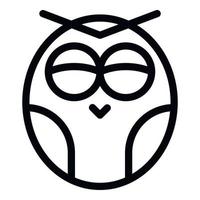 Happy owl icon, outline style vector