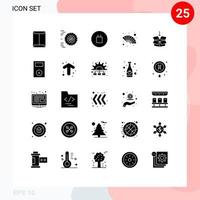 paquete de iconos de vector de stock de 25 signos y símbolos de línea para elementos de diseño de vector editables de ventilador de mano de viento antiguo de caja de shepping