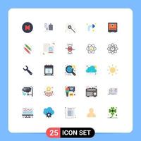 Mobile Interface Flat Color Set of 25 Pictograms of deposit safe bengal right reload Editable Vector Design Elements