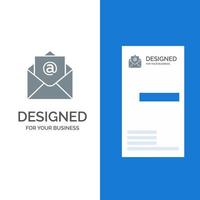 Email Mail Open Grey Logo Design and Business Card Template vector