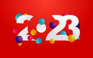 2024 símbolos de feliz año nuevo. nuevo diseño tipográfico del año 2023. Ilustración de logotipo de números 2023 vector