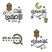 4 mejores vectores feliz eid en estilo de caligrafía árabe, especialmente para celebraciones de eid y saludar a la gente