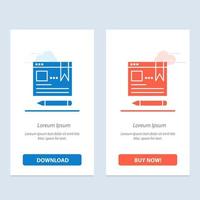 Browser Text Pen Education  Blue and Red Download and Buy Now web Widget Card Template vector