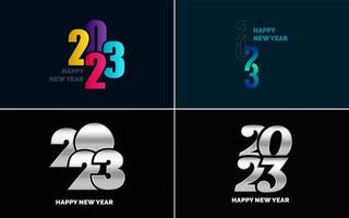 Happy New Year 2023 text design Pack. for Brochure design template. card. banner vector