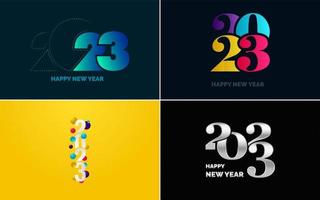 Happy New Year 2023 text design. Cover of business diary for 2023 with wishes. Brochure design template. card. banner vector