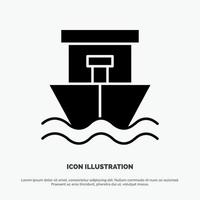 Ship Beach Boat Summer solid Glyph Icon vector