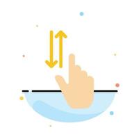 Finger Gestures Hand Up Down Abstract Flat Color Icon Template vector