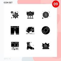 Stock Vector Icon Pack of 9 Line Signs and Symbols for business sport internet pants celebration Editable Vector Design Elements