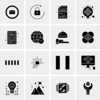 16 iconos de negocios universales vector ilustración de icono creativo para usar en proyectos relacionados con la web y dispositivos móviles