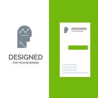 User Process Success Man Thinking Grey Logo Design and Business Card Template vector