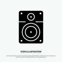 Speaker Loud Music Education Solid Black Glyph Icon vector