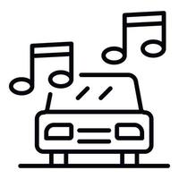 Loud music in the car icon, outline style vector
