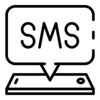 Smartphone incoming message icon, outline style vector