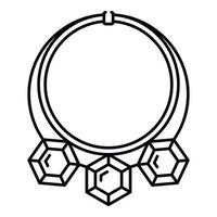 icono de collar de diamantes, estilo de esquema vector