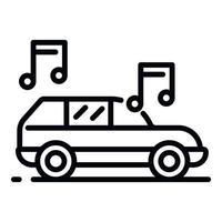 buena música del icono del coche, estilo de contorno vector