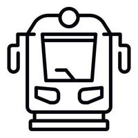 Train front view icon, outline style vector