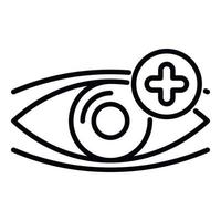 Eye plus vision icon, outline style vector