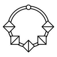 Fashion necklace icon, outline style vector