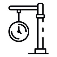 Station clock icon, outline style vector