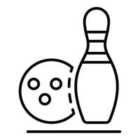 Bowling recreation icon, outline style vector