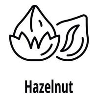 Hazelnut icon, outline style vector