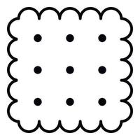 Square biscuit icon, outline style vector