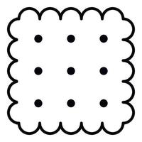 Square biscuit icon, outline style vector