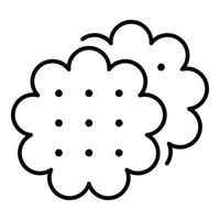 Flower biscuit icon, outline style vector