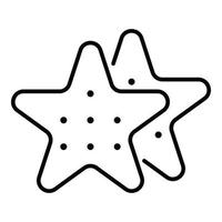 icono de galletas estrella, estilo de esquema vector