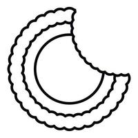 Bite sweet cookie icon, outline style vector