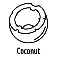 Coconut icon, outline style vector