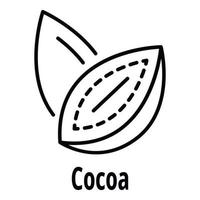 Cocoa nut icon, outline style vector