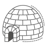 icono de iglú de alaska, estilo de esquema vector