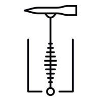 Welding line tool icon, outline style vector