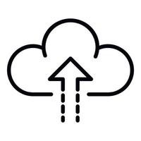 Upload to the cloud icon, outline style vector