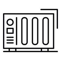 Electric home heater icon, outline style vector